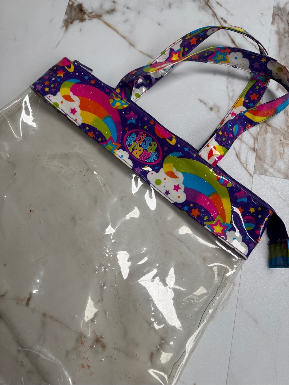 Y2K Lisa Frank Clear Tote Bag Colorful Vintage Rare distressed